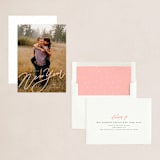 "Chalk Lettering" - Holiday Cards in Blush by Adelyn T. - Assembled
