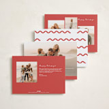 "Party Squiggle" - Holiday Cards in Candy Cane by Blustery August - Back of Card Options