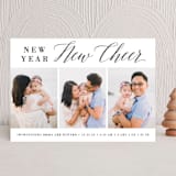 "new cheer" - Holiday Cards in Charcoal by Susan Asbill - Front