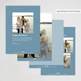 "Merry Striped Frame" - Holiday Cards in Frost by Alston Foster - Back of Card Options