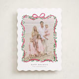 "Ribbonly Frame" - Holiday Cards in Holly Berry by Itsy Belle Studio - Front
