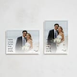 "New Mr. and Mrs." - Holiday Cards in Ebony by Andrea Cernin - Photo Orientation Options