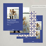 "Textiles" - Holiday Cards in Azure by Megan Cash - Back of Card Options