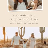 "Our Resolution" - Holiday Cards in Vanilla Cream by Keen Peachy - Detail