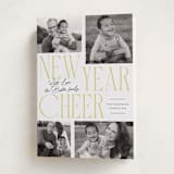 "Bold Quad" - Holiday Cards in Lemon Meringue by Everett Paper Goods - Folded Card