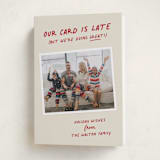 "Late but Great" - Holiday Cards in Berry by Louise Kay - Folded Card