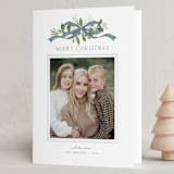 "Greenery Swag" - Holiday Cards in Blue Jay by Everett Paper Goods - Folded Card