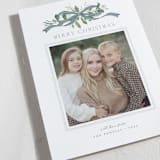 "Greenery Swag" - Holiday Cards in Blue Jay by Everett Paper Goods - Detail