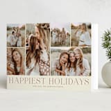 "Holiday Photo Grid" - Holiday Cards in Cranberry by Kimberly Morgan - Folded Card