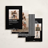 "Pretty Please" - Holiday Cards in Onyx by Robert and Stella - Back of Card Options