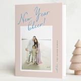 "Inscribed" - Holiday Cards in Cotton Candy by Pixel and Hank - Folded Card