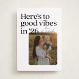 "Good vibes in 25" - Holiday Cards in Coal by Jackie Crawford - Front