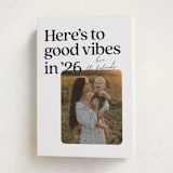 "Good vibes in 25" - Holiday Cards in Coal by Jackie Crawford - Folded Card