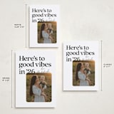 "Good vibes in 25" - Holiday Cards in Coal by Jackie Crawford - Formats Available