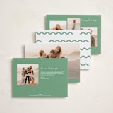 "Party Squiggle" - Holiday Cards in Spearmint by Blustery August - Back of Card Options