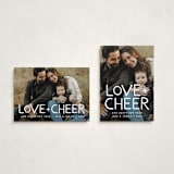 "Love & Cheer" - Holiday Cards in Snowflake by Snow and Ivy - Photo Orientation Options