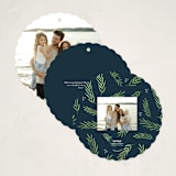 "Be Joyful" - Holiday Ornament Cards in Navy by Kelly Schmidt - Back of Card Options