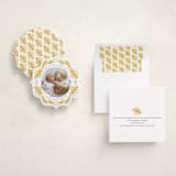 "First Ornament" - Holiday Ornament Cards in Ochre by Genna Blackburn - Assembled