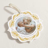 "First Ornament" - Holiday Ornament Cards in Ochre by Genna Blackburn - Detail