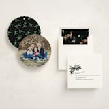 "Christmas Time is Here" - Holiday Ornament Cards in Winter Night by Design Lotus - Assembled