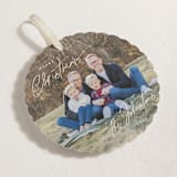"Christmas Time is Here" - Holiday Ornament Cards in Winter Night by Design Lotus - Detail