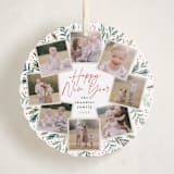 "Pine Wreath" - Holiday Ornament Cards in Snowfall by Alethea and Ruth - Front