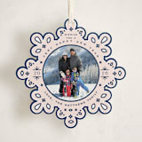 "Ornate" - Holiday Ornament Cards in Navy by Jennifer Lew - Front