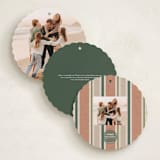 "Botanical Wreath" - Holiday Ornament Cards in Pine Needle by Erin German - Back of Card Options
