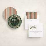 "Botanical Wreath" - Holiday Ornament Cards in Pine Needle by Erin German - Assembled