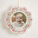 "A little more merry" - Holiday Ornament Cards in Cardinal by Paper Sun Studio - Front