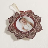 "gentle greenery" - Holiday Ornament Cards in Berry by Anastasia Makarova - Detail