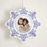 "azulejo" - Holiday Ornament Cards in Cerulean by Jenna Holcomb - Front