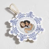 "Azulejo" - Holiday Ornament Cards in Cerulean by Jenna Holcomb - Detail