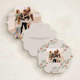 "Flourish Wreath" - Holiday Ornament Cards in Eggnog by Elly - Back Designs