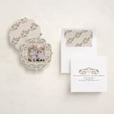 "Flourish Wreath" - Holiday Ornament Cards in Eggnog by Elly - Fully Customized