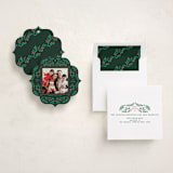 "Flourish Wreath" - Holiday Ornament Cards in Pine by Elly - Assembled
