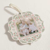 "Flourish Wreath" - Holiday Ornament Cards in Eggnog by Elly - Detail