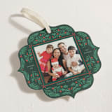 "Flourish Wreath" - Holiday Ornament Cards in Pine by Elly - Detail