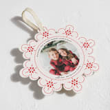 "Snowflake Story" - Holiday Ornament Cards in Candy Cane by Kampai Designs - Detail