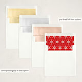 "Snowflake Story" - Holiday Ornament Cards in Candy Cane by Kampai Designs - Envelope Liner Options