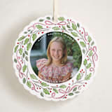 "Angel" - Holiday Ornament Cards in Rose by Pati Cascino - Front