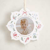 "Festive doodles" - Holiday Ornament Cards in Champagne by Cass Loh - Front