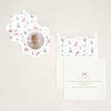 "Festive doodles" - Holiday Ornament Cards in Champagne by Cass Loh - Assembled