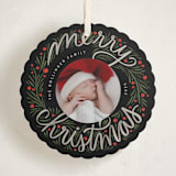 "Merry Round" - Holiday Ornament Cards in Holly by Jen Owens - Front