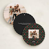 "Merry Round" - Holiday Ornament Cards in Holly by Jen Owens - Back of Card Options
