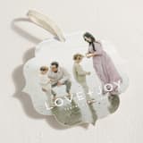 "love joy" - Holiday Ornament Cards in Snow by Kate Ross - Detail