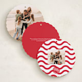"Bouncy" - Holiday Ornament Cards in Santa Suit by Up Up Creative - Back Designs