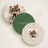 "Scalloped Holly" - Holiday Ornament Cards in Fir by Teju Reval - Back Designs