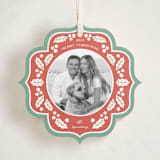 "Holly Frame" - Holiday Ornament Cards in Festive by Brandy Folse - Front