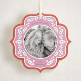 "Holly Frame" - Holiday Ornament Cards in Candy Cane by Brandy Folse - Front